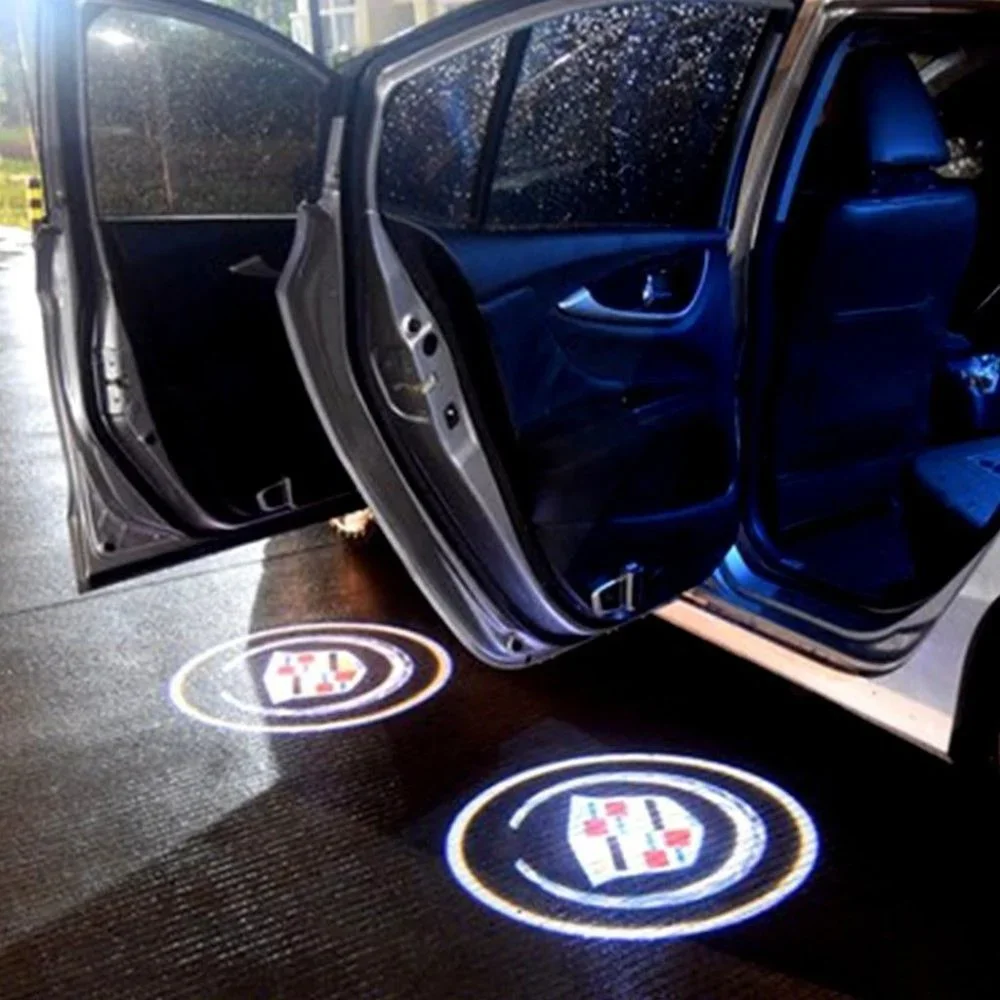 4x PCs Caddilac Logo Wireless Car Door Welcome Laser Projector Emblem